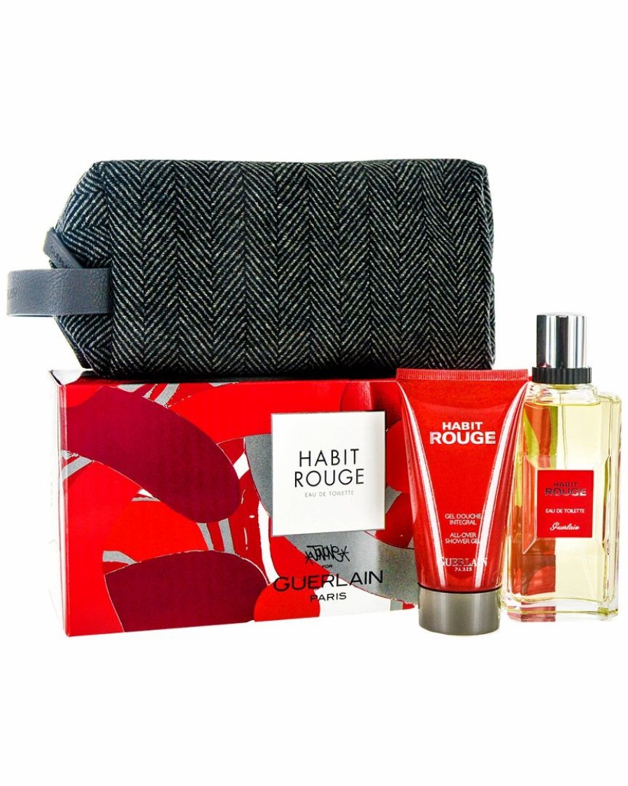 Cologne & Aftershave | * Guerlain Men'S Habit Rouge Gift Set 3Pc Cologne & Aftershave